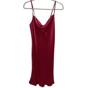 NWT BEBE Cowl Neck‎ Silk Tank Slip Dress Size Small Sweetheart Valentine